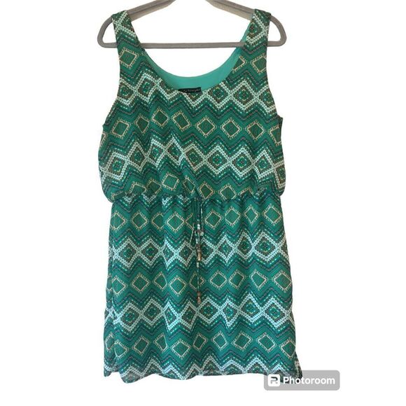 City Triangles Green Multicolored Sleeveless Dress Sz XL - Picture 1 of 6